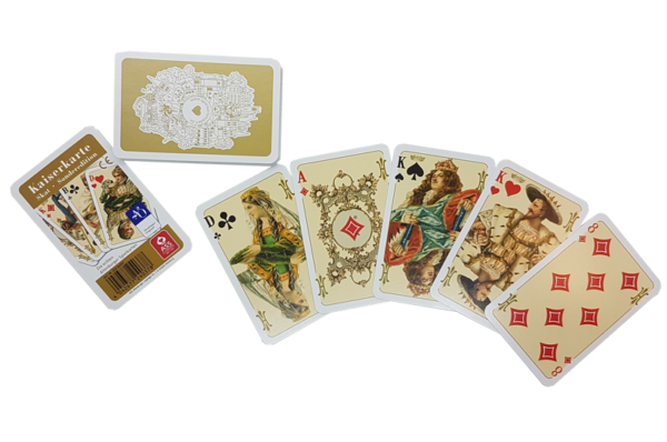 Skat-Edition "Kaiserkarte", mit aufwändigem 7-farbigen Druck, französisches Bild