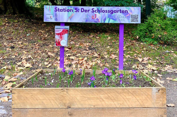 Hochbeet-Station des Safran Trail in Altenburg