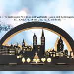 Edition 1 „Schwibbogen Altenburg mit Weihnachtsbaum und Kartensymbolen“, XXL-Größe ca. 58 cm lang, ca. 32 cm hoch
